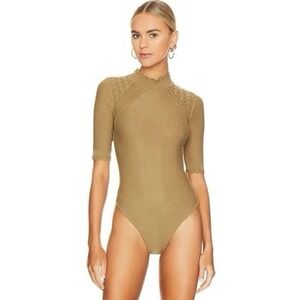 Intimately Free People Winter Warmer Solid Bodysuit in Tropical Nut Size Medium